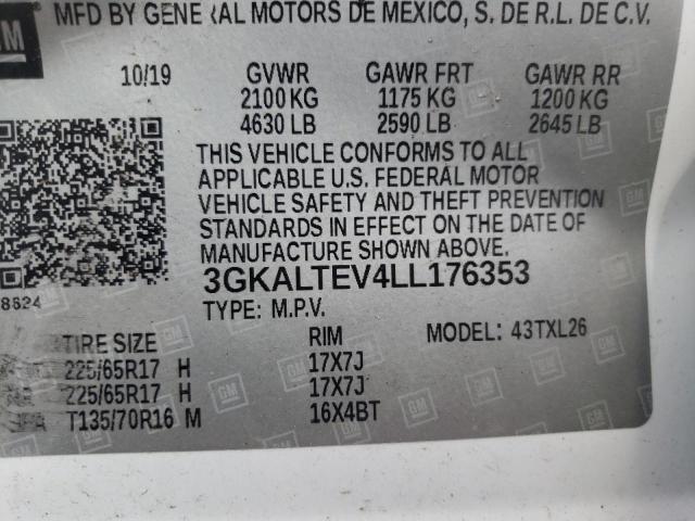 Photo 10 from auction – 2020 GMC TERRAIN SL with VIN 3GKALTEV4LL176353