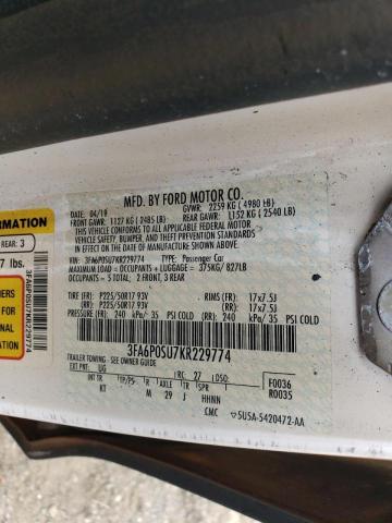 Photo 10 from auction – 2019 FORD FUSION TIT with VIN 3FA6P0SU7KR229774
