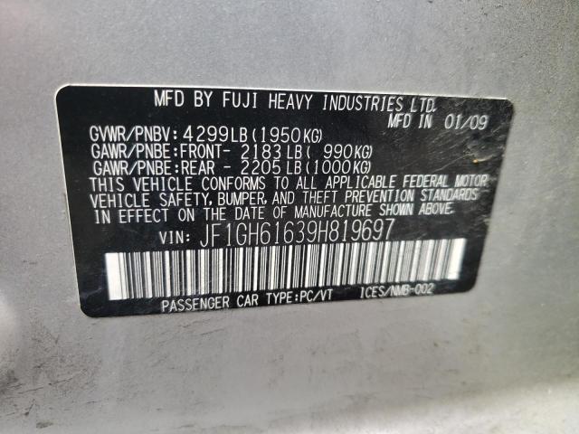 Photo 10 from auction – 2009 SUBARU IMPREZA with VIN JF1GH61639H819697