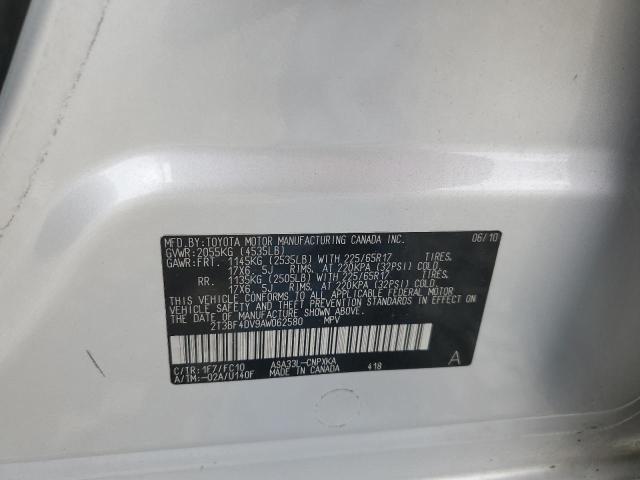 Photo 10 from auction – 2010 TOYOTA RAV4 with VIN 2T3BF4DV9AW062580