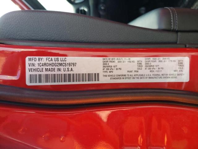 Photo 10 from auction – 2021 DODGE DURANGO GT with VIN 1C4RDHDG2MC519797