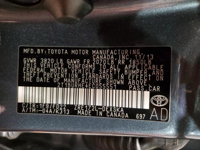 Photo 10 from auction – 2014 TOYOTA COROLLA L with VIN 2T1BURHE4EC055551