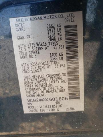Photo 10 from auction – 2013 NISSAN PATHFINDER with VIN 5N1AR2MM0DC601606