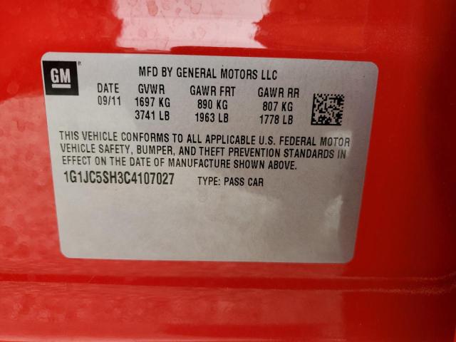 Photo 10 from auction – 2012 CHEVROLET SONIC LT with VIN 1G1JC5SH3C4107027