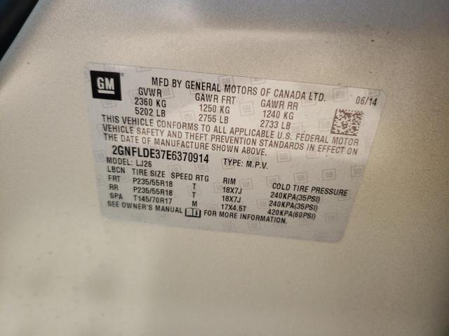 Photo 10 from auction – 2014 CHEVROLET EQUINOX LT with VIN 2GNFLDE37E6370914