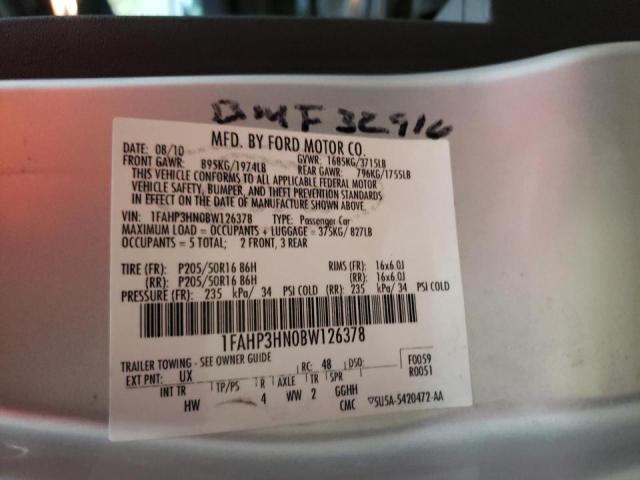 Photo 10 from auction – 2011 FORD FOCUS SEL with VIN 1FAHP3HN0BW126378