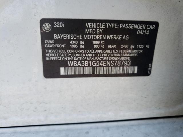 Photo 10 from auction – 2014 BMW 320 I with VIN WBA3B1G54ENS78793