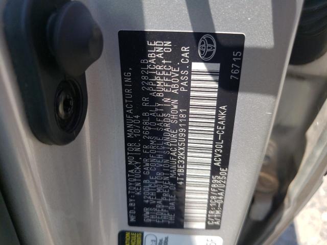 Photo 10 from auction – 2005 TOYOTA CAMRY with VIN 4T1BE32KX5U991181