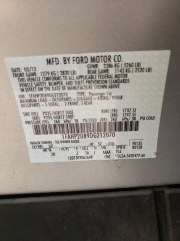 Photo 10 from auction – 2013 FORD TAURUS SE with VIN 1FAHP2D89DG212070