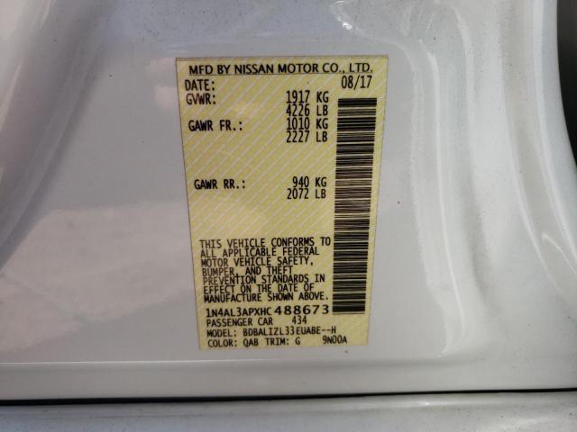 Photo 10 from auction – 2017 NISSAN ALTIMA 2.5 with VIN 1N4AL3APXHC488673