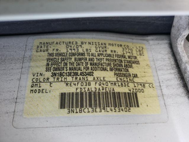 Photo 10 from auction – 2009 NISSAN VERSA S with VIN 3N1BC13E39L453402