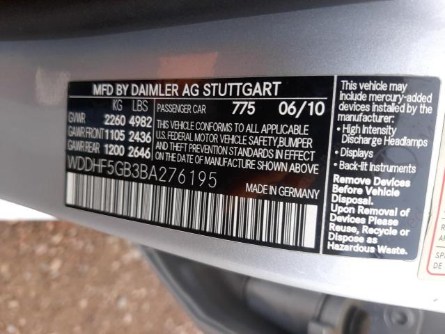 Photo 10 from auction – 2011 MERCEDES-BENZ E 350 with VIN WDDHF5GB3BA276195