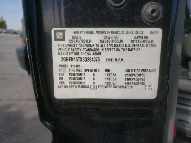 Photo 10 from auction – 2003 CHEVROLET SUBURBAN K with VIN 3GNFK16TX3G284076