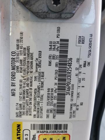 Photo 10 from auction – 2014 FORD FUSION SE with VIN 3FA6P0LU3ER254836