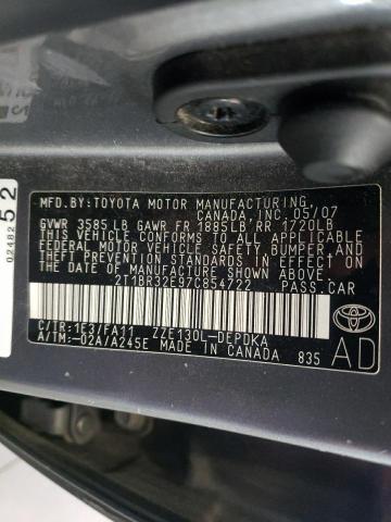 Photo 10 from auction – 2007 TOYOTA COROLLA CE with VIN 2T1BR32E97C854722