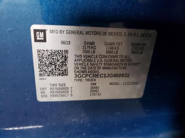 Photo 10 from auction – 2018 CHEVROLET SILVERADO with VIN 3GCPCREC1JG450931