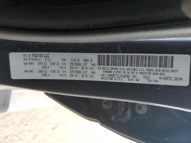 Photo 10 from auction – 2020 RAM 1500 BIG H with VIN 1C6RREFT2LN156793