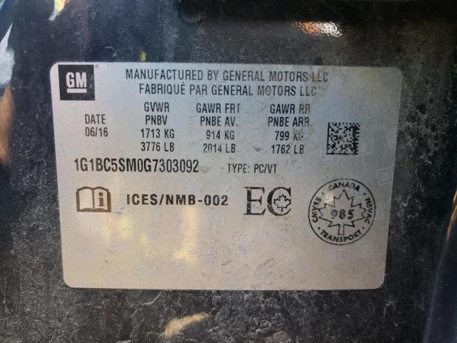 Photo 10 from auction – 2016 CHEVROLET CRUZE LS with VIN 1G1BC5SM0G7303092