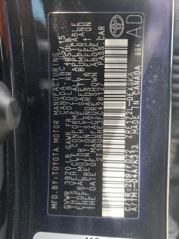 Photo 10 from auction – 2015 TOYOTA COROLLA L with VIN 2T1BURHE3FC428127