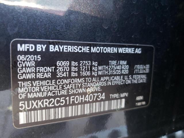 Photo 10 from auction – 2015 BMW X5 SDRIVE3 with VIN 5UXKR2C51F0H40734