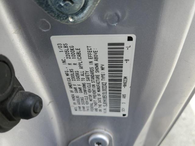 Photo 10 from auction – 2003 HONDA ELEMENT EX with VIN 5J6YH18513L002242