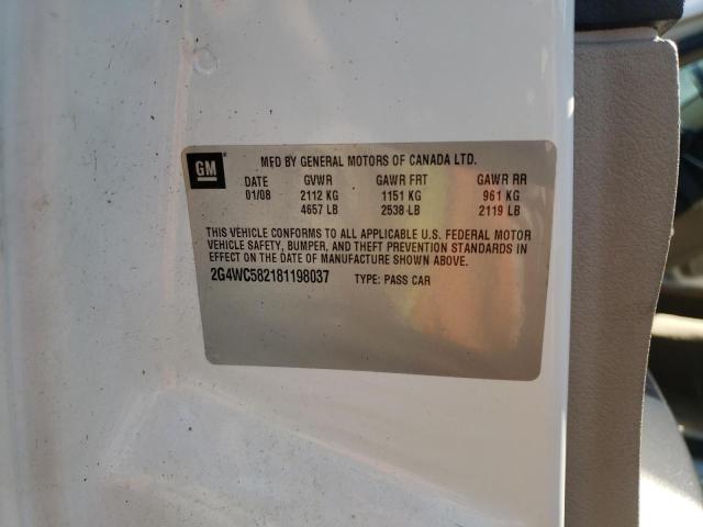 Photo 10 from auction – 2008 BUICK LACROSSE C with VIN 2G4WC582181198037