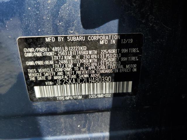 Photo 10 from auction – 2020 SUBARU FORESTER P with VIN JF2SKAJC2LH480390