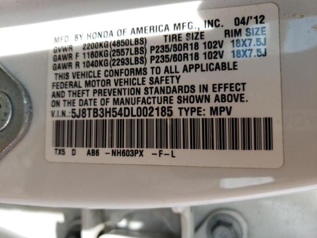 Photo 10 from auction – 2013 ACURA RDX TECHNO with VIN 5J8TB3H54DL002185