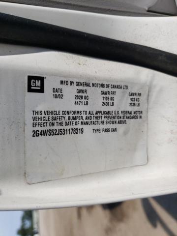 Photo 10 from auction – 2003 BUICK CENTURY CU with VIN 2G4WS52J531178319