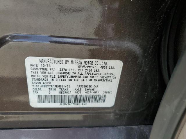 Photo 10 from auction – 2014 INFINITI Q50 BASE with VIN JN1BV7AP7EM681453