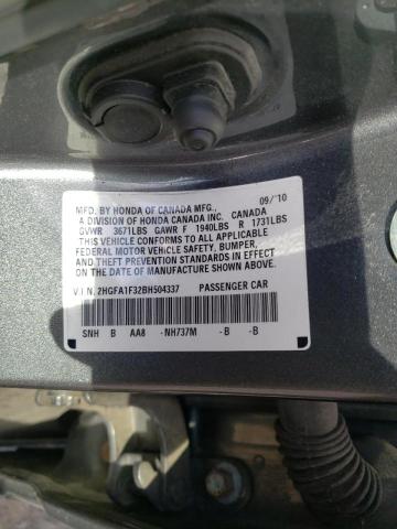 Photo 10 from auction – 2011 HONDA CIVIC VP with VIN 2HGFA1F32BH504337