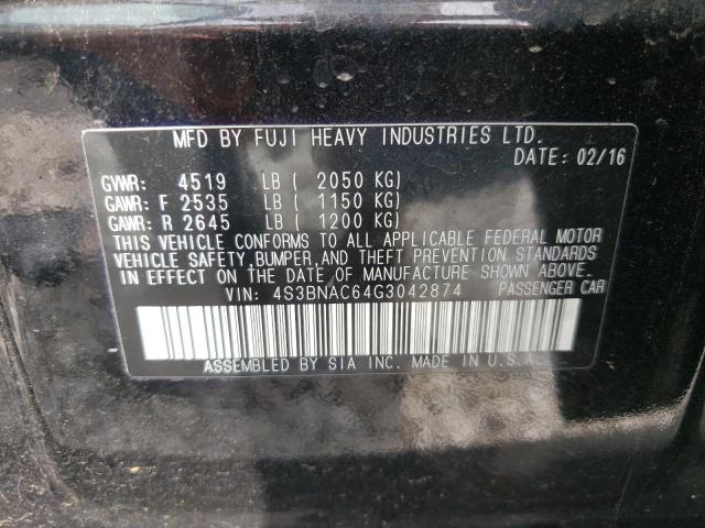 Photo 10 from auction – 2016 SUBARU LEGACY 2.5 with VIN 4S3BNAC64G3042874
