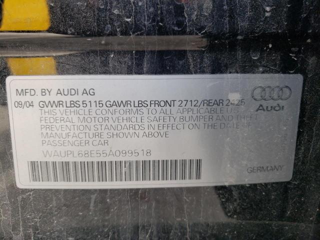 Photo 10 from auction – 2005 AUDI S4 with VIN WAUPL68E55A099518