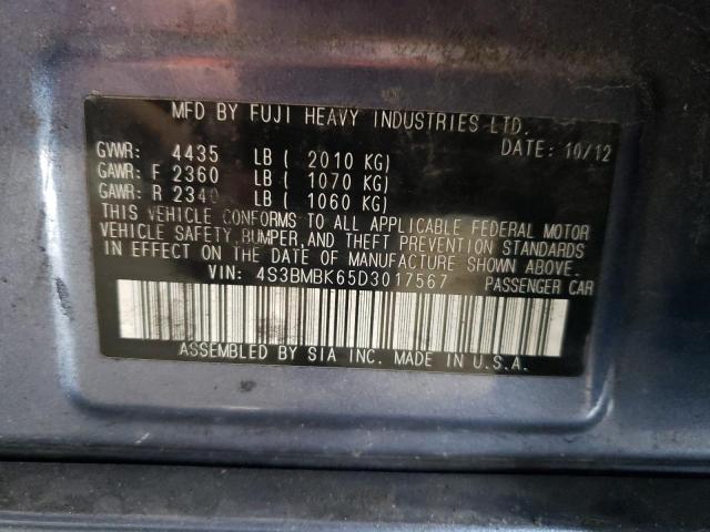 Photo 10 from auction – 2013 SUBARU LEGACY 2.5 with VIN 4S3BMBK65D3017567