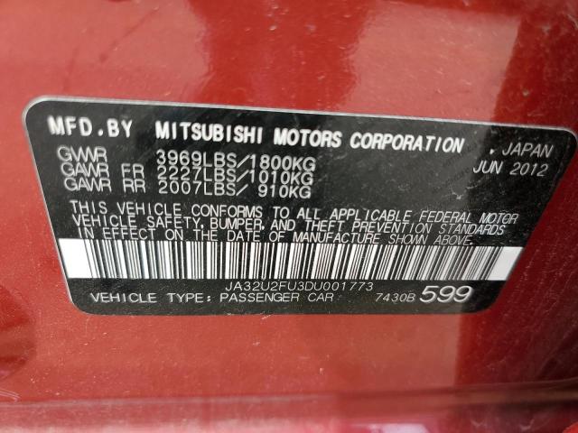 Photo 10 from auction – 2013 MITSUBISHI LANCER ES with VIN JA32U2FU3DU001773