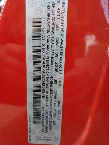 Photo 10 from auction – 2012 VOLKSWAGEN JETTA with VIN 3VWDP7AJ2CM300845
