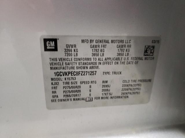 Photo 10 from auction – 2015 CHEVROLET SILVERADO with VIN 1GCVKPEC8FZ271257