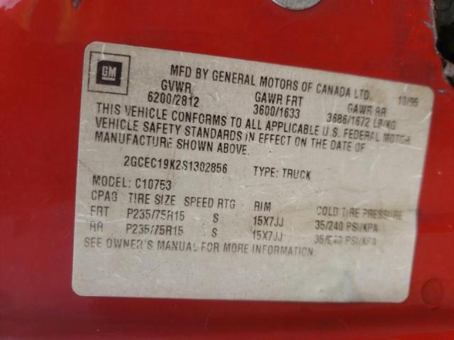 Photo 10 from auction – 1995 CHEVROLET GMT-400 C1 with VIN 2GCEC19K2S1302856