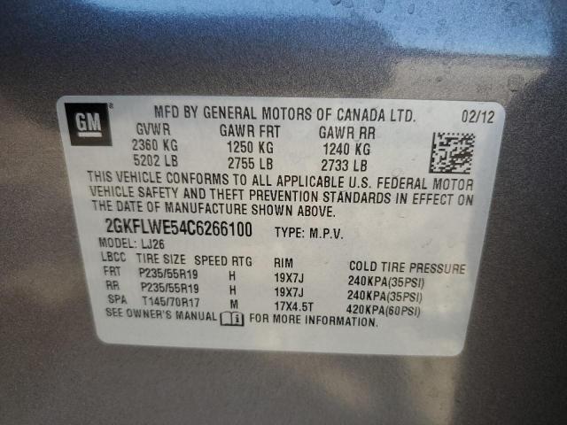 Photo 10 from auction – 2012 GMC TERRAIN SL with VIN 2GKFLWE54C6266100