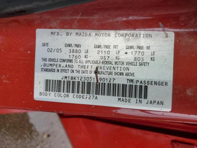 Photo 10 from auction – 2005 MAZDA 3 S with VIN JM1BK123051290127
