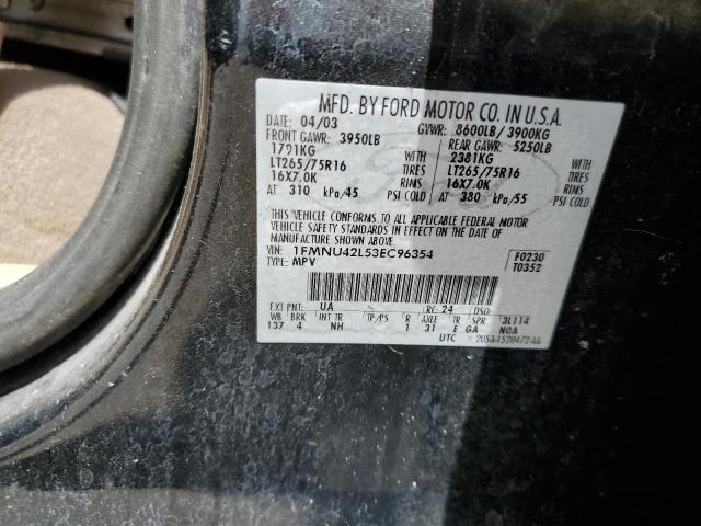 Photo 10 from auction – 2003 FORD EXCURSION with VIN 1FMNU42L53EC96354