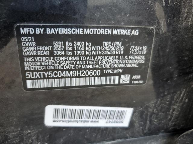 Photo 10 from auction – 2021 BMW X3 XDRIVE3 with VIN 5UXTY5C04M9H20600