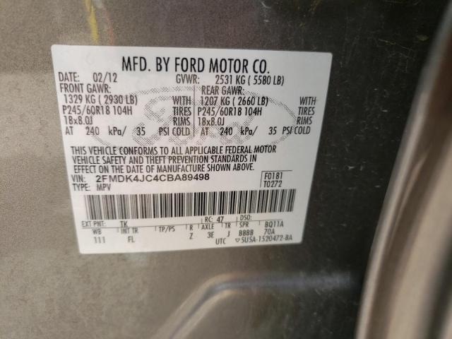 Photo 10 from auction – 2012 FORD EDGE SEL with VIN 2FMDK4JC4CBA89498
