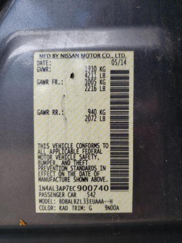 Photo 10 from auction – 2014 NISSAN ALTIMA 2.5 with VIN 1N4AL3AP7EC900740