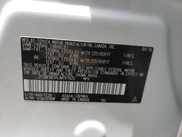 Photo 10 from auction – 2018 TOYOTA RAV4 ADVEN with VIN 2T3RFREV4JW781925