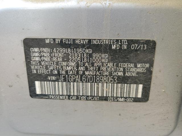 Photo 10 from auction – 2013 SUBARU IMPREZA SP with VIN JF1GPAL67D1898053