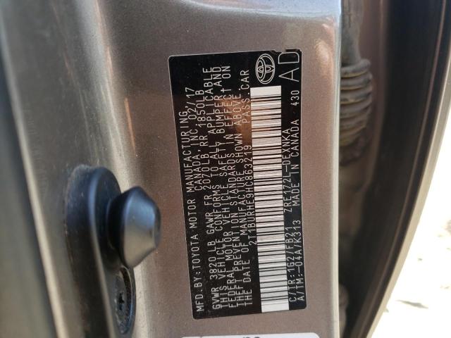 Photo 10 from auction – 2017 TOYOTA COROLLA L with VIN 2T1BURHE9HC863219
