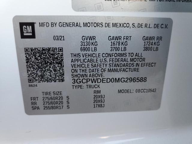 Photo 10 from auction – 2021 CHEVROLET SILVERADO with VIN 3GCPWDED0MG296588