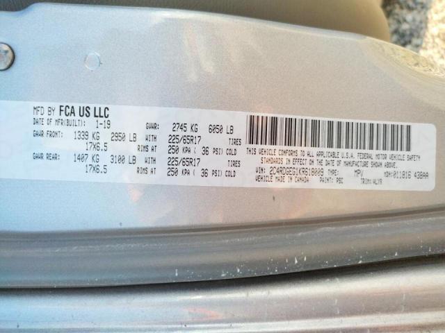 Photo 10 from auction – 2019 DODGE GRAND CARA with VIN 2C4RDGEG1KR618009