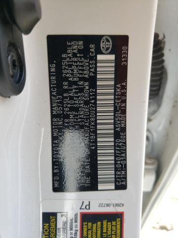 Photo 10 from auction – 2013 TOYOTA CAMRY L with VIN 4T1BF1FK8DU274112